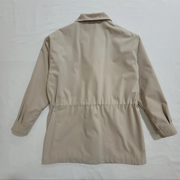 Cabin Creek Womens Coat W/Hood. 2XG. TanW/Pockets. Plaid Lining Mid Length. VTG - Picture 10 of 15